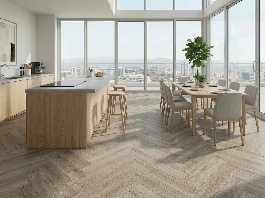 Grey Breeze Herringbone Straight